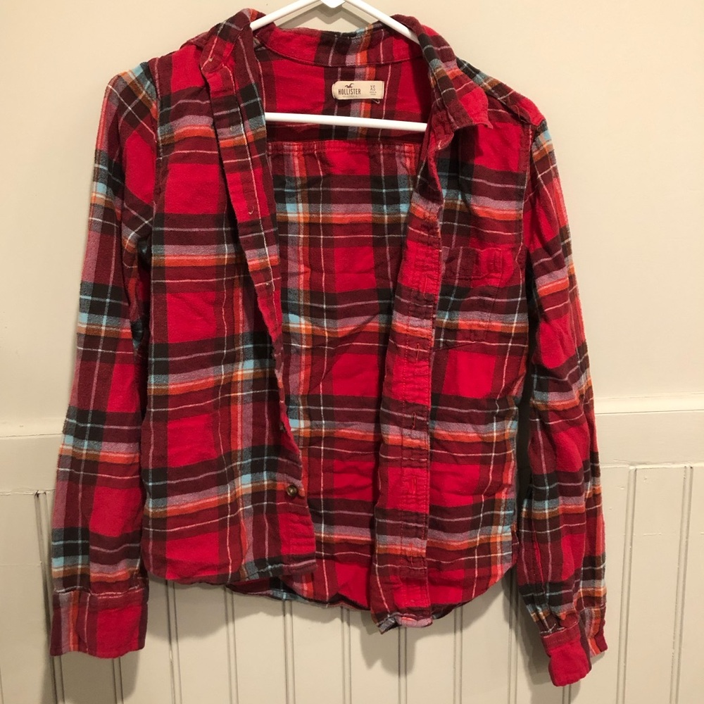 Hollister Red Plaid Flannel